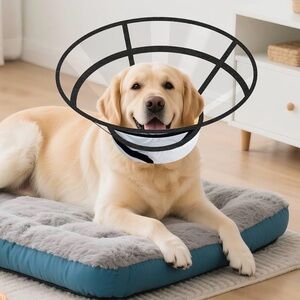 Adjustable Black and White Dog Cone
